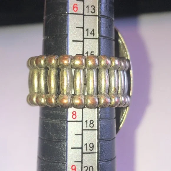 Silver Tone Oval Black Stone Boho Statement Ring - Picture 6 of 6